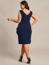 Lade das Bild in den Galerie-Viewer, Blau Plussize Business Etuikleid für Erfolgreiche Frauen