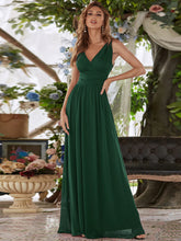 Lade das Bild in den Galerie-Viewer, Grün Elegantes Abendkleid mit schicken V-Ausschnitt