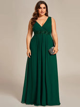 Lade das Bild in den Galerie-Viewer, XS-8XL Schlicht Elegantes Abendkleid mit V-Ausschnitt Grün
