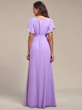 Lade das Bild in den Galerie-Viewer, Lila Schlichtes Abendkleid mit schmeichelnden Oberteil