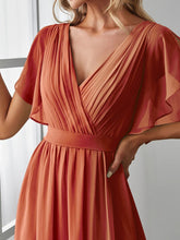 Lade das Bild in den Galerie-Viewer, Orange Schlichtes Abendkleid mit schmeichelnden Oberteil