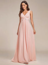 Lade das Bild in den Galerie-Viewer, XS-8XL Schlicht Elegantes Abendkleid mit V-Ausschnitt Pink Rosa