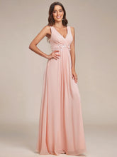 Lade das Bild in den Galerie-Viewer, XS-8XL Schlicht Elegantes Abendkleid mit V-Ausschnitt Pink Rosa