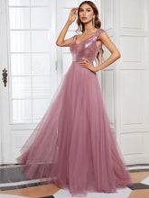 Lade das Bild in den Galerie-Viewer, Rosa Pink Glamour Ball &amp; Abendkleid mit Pailletten Oberteil &amp; Tüll Rock