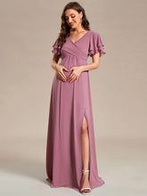 Lade das Bild in den Galerie-Viewer, Rosa Pink Schlichtes Abendkleid für schwangere Frauen mit schicken Oberteil