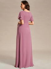 Lade das Bild in den Galerie-Viewer, Rosa Pink Schlichtes Abendkleid für schwangere Frauen mit schicken Oberteil