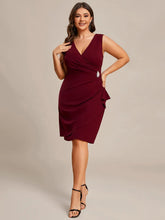 Lade das Bild in den Galerie-Viewer, Rot Plussize Business Etuikleid für Erfolgreiche Frauen