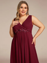 Lade das Bild in den Galerie-Viewer, XS-8XL Schlicht Elegantes Abendkleid mit V-Ausschnitt Rot