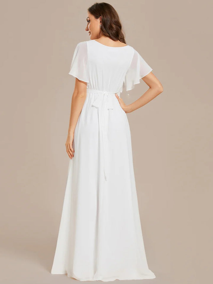 Schlicht Creme Weiß Standesamt Brautkleid für Mollige Frauen