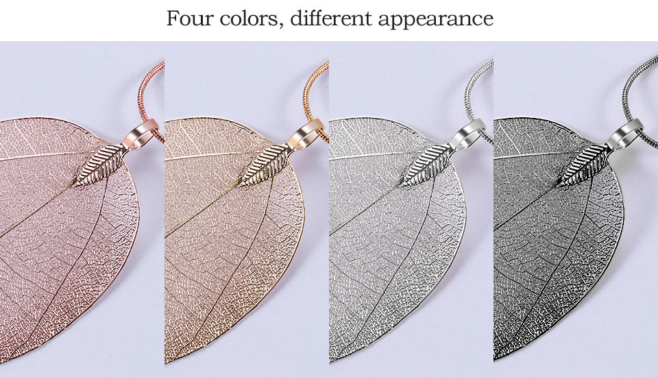 Halskette aus echten Blätter die vergoldet / versilbert sind