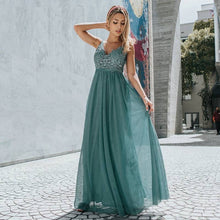 Lade das Bild in den Galerie-Viewer, Schickes Umstands-Abendkleid für Schwangere Frauen Türkis Blau