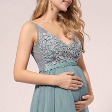 Lade das Bild in den Galerie-Viewer, Schickes Umstands-Abendkleid für Schwangere Frauen Türkis Blau