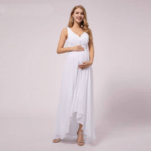Lade das Bild in den Galerie-Viewer, Schlichtes Umstands- Hochzeitskleid für Schwangere Frauen Weiß