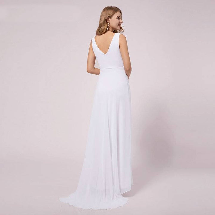Schlichtes Umstands- Hochzeitskleid für Schwangere Frauen Weiß