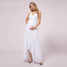 Lade das Bild in den Galerie-Viewer, Schlichtes Umstands- Hochzeitskleid für Schwangere Frauen Weiß
