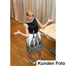 Lade das Bild in den Galerie-Viewer, Vintage Kleid mit Spitze in Bunt und Schwarz/Weiß