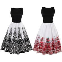 Lade das Bild in den Galerie-Viewer, Vintage Kleid mit Spitze in Bunt und Schwarz/Weiß
