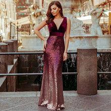 Lade das Bild in den Galerie-Viewer, Zauberhaftes Pailletten Abendkleid mit Samt Oberteil