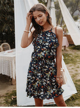 Lade das Bild in den Galerie-Viewer, Top 2021 Sommerkleid mit geblümten Stoff blau