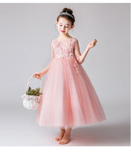 Lade das Bild in den Galerie-Viewer, Prinzessinnen Tüll Ballkleid für Mädchen Pink Rosa