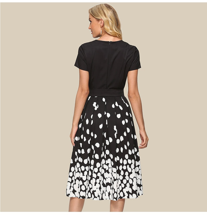 Schwarzes Vintage Sommerkleid in A-Line & im 50er 60er Jahre Stil