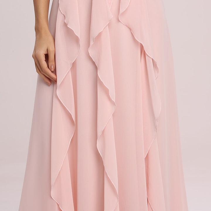 Elegantes Abendkleid in Pink mit schicken Raffungen