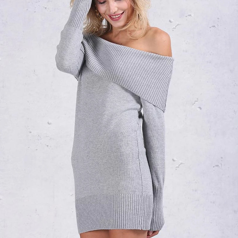 Herbst Strickkleid mit Langen Ärmeln & in 3 Farbvarianten