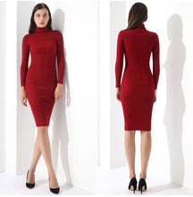 Lade das Bild in den Galerie-Viewer, Winter Strickkleid mit Rollkragen und 3/4 Arm in 4 Farbvarianten