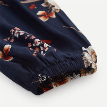 Lade das Bild in den Galerie-Viewer, Blaues Langarm Sommerkleid mit schöner Kragen-Schleife