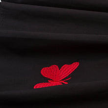 Lade das Bild in den Galerie-Viewer, Sommerliches Cocktailkleid mit Weiß &amp; Rot Stickerei Schmetterling