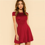 Elegantes Partykleid in Schwarz & Burgunder Rot