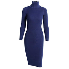 Lade das Bild in den Galerie-Viewer, Winter Strickkleid mit Rollkragen und 3/4 Arm in 4 Farbvarianten