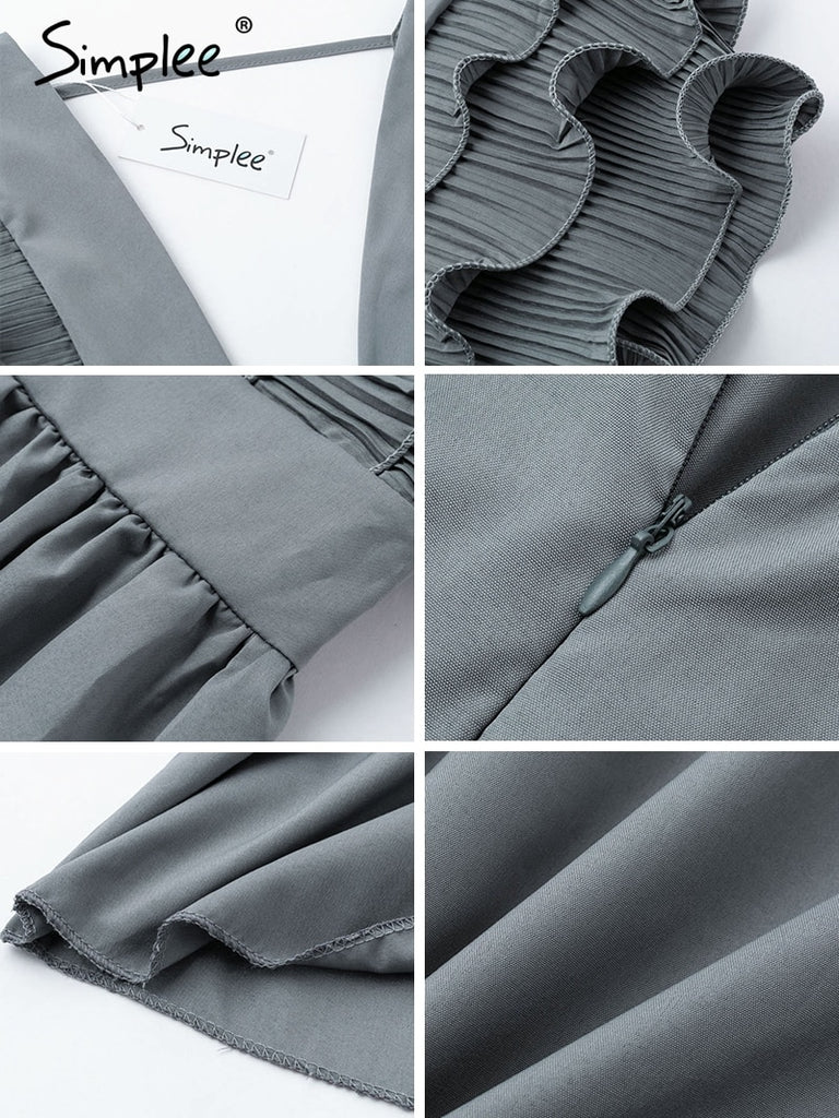 Abendkleid mit tiefen V-Ausschnitt vorne & hinten in 6 verschiedenen Farben