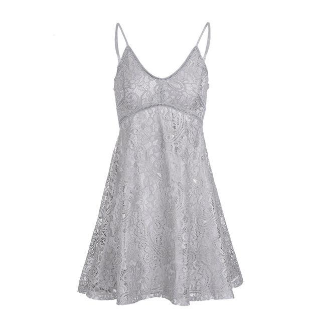Schickes Spitzenkleid mit Spaghettiträger in 2 Farbvarianten