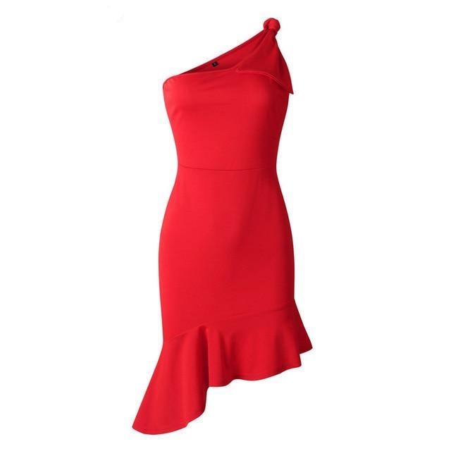 Schulterfreies Partykleid in 4 Farbvarianten